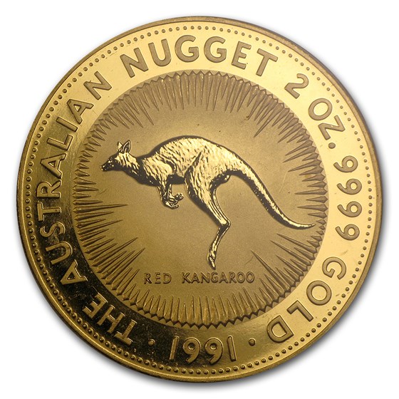 1991 Australia 2 oz Gold Nugget BU 1991 Australia 2 oz Gold Nugget BU