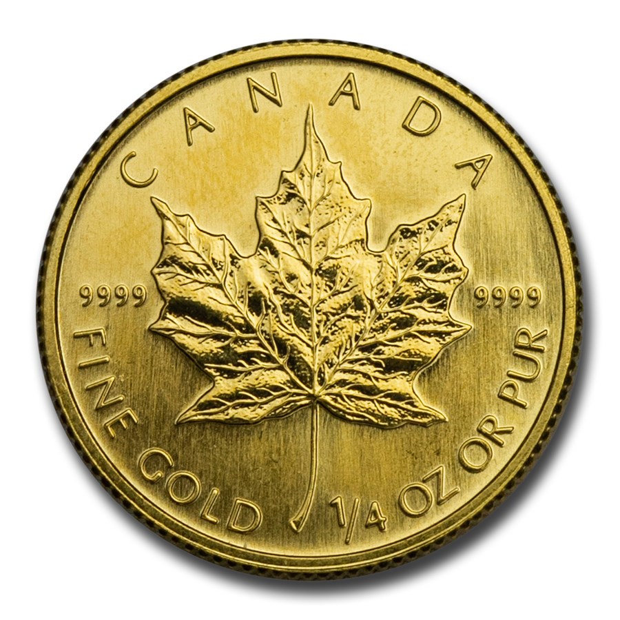 1991 Canada 1/4 oz Gold Maple Leaf BU