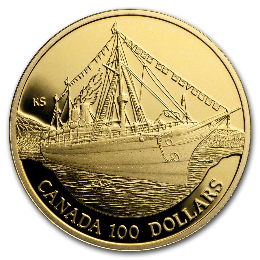 1991 Canada 1/4 oz Proof Gold $100 Empress of India