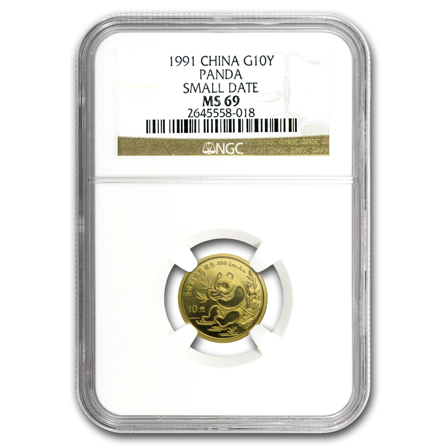 Buy 1991 China 1/10 oz Gold Panda Small Date MS-69 NGC | APMEX