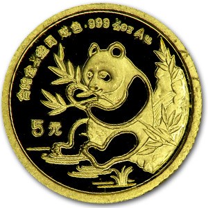 1991 China 1/20 oz Gold Panda BU (In Capsule)