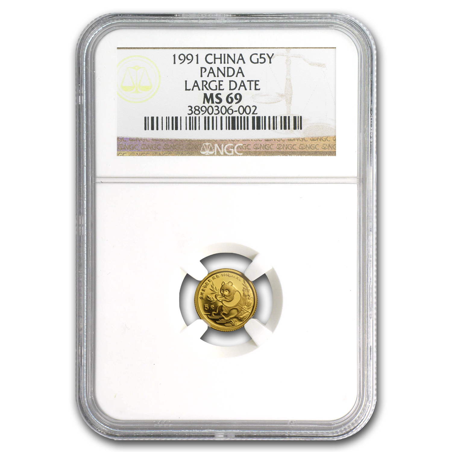 Buy 1991 China 1/20 oz Gold Panda Large Date MS-69 NGC | APMEX