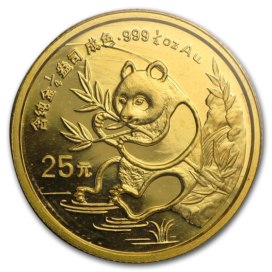 1991 China 1/4 oz Gold Panda Small Date BU (Sealed) 1991 China 1/4 oz Gold Panda Small Date BU (Sealed)