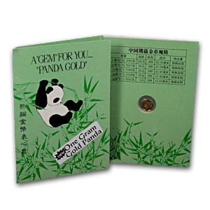 1991 China 1 gram Gold Panda 3 Yuan BU (w/card) 1991 China 1 gram Gold Panda 3 Yuan BU (w/card)