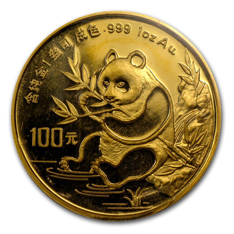 1991 China 1 oz Gold Panda Large Date BU (Sealed)