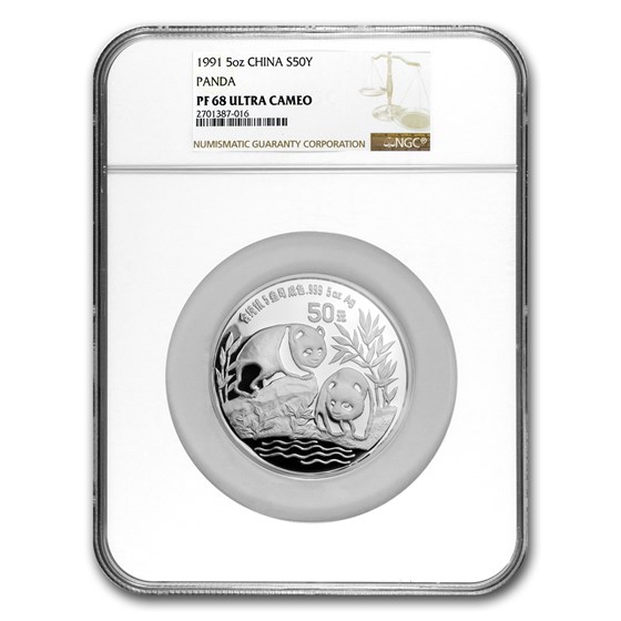 1991 China 5 oz Silver Panda PF-68 NGC 1991 China 5 oz Silver Panda PF-68 NGC