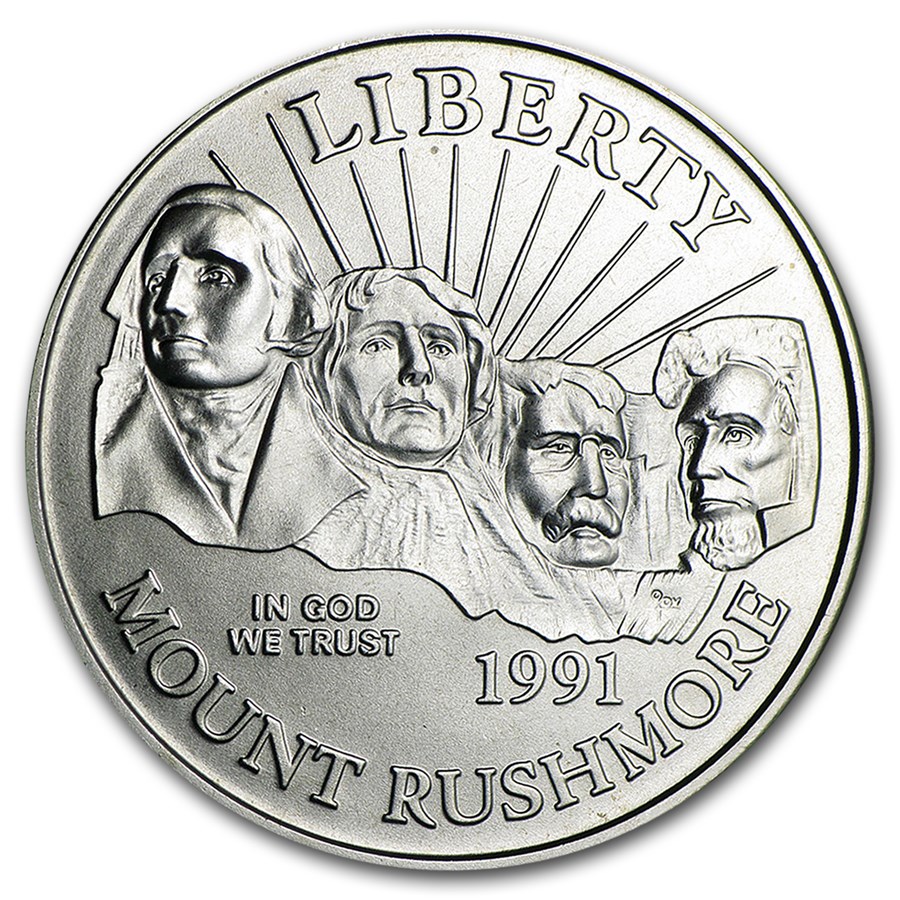 1991-D Mount Rushmore 1/2 Dollar Clad Commem BU (Capsule only)