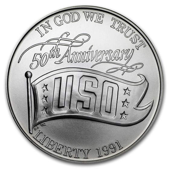 1991-D USO $1 Silver Commem BU (w/Box & COA)
