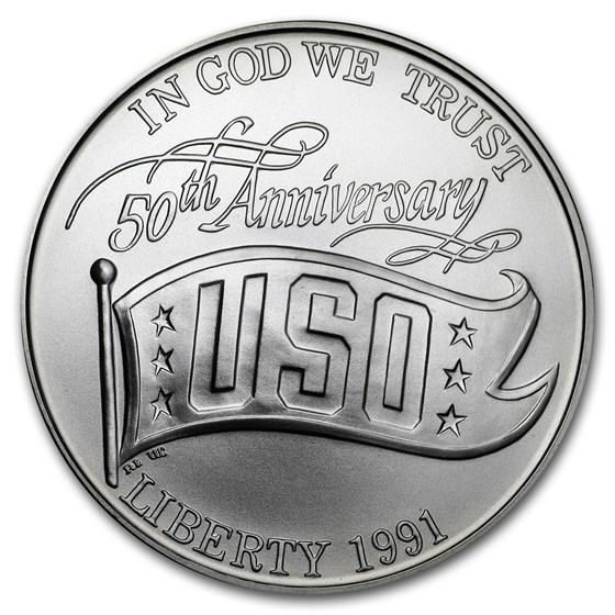 1991-D USO $1 Silver Commem BU (w/Box & COA) 1991-D USO $1 Silver Commem BU (w/Box & COA)