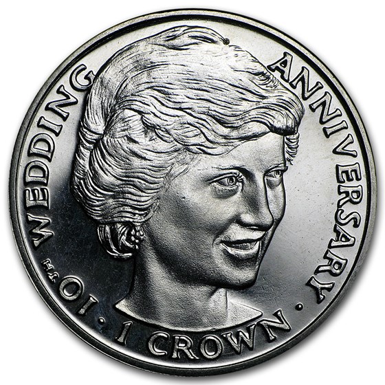 1991 Gibraltar Cupro-Nickel 1 Crown Diana 10th Wedding Anniv 1991 Gibraltar Cupro-Nickel 1 Crown Diana 10th Wedding Anniv
