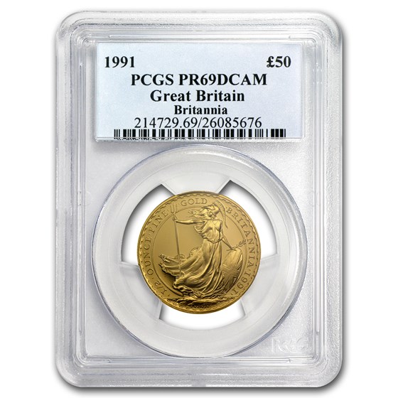 1991 Great Britain 1/2 oz Proof Gold Britannia PR-69 PCGS 1991 Great Britain 1/2 oz Proof Gold Britannia PR-69 PCGS