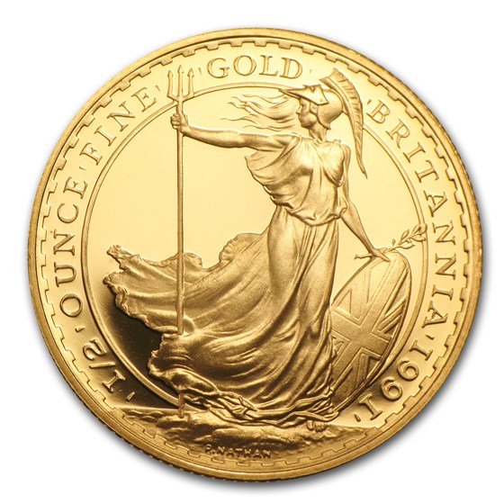 1991 Great Britain 1/2 oz Proof Gold Britannia 1991 Great Britain 1/2 oz Proof Gold Britannia