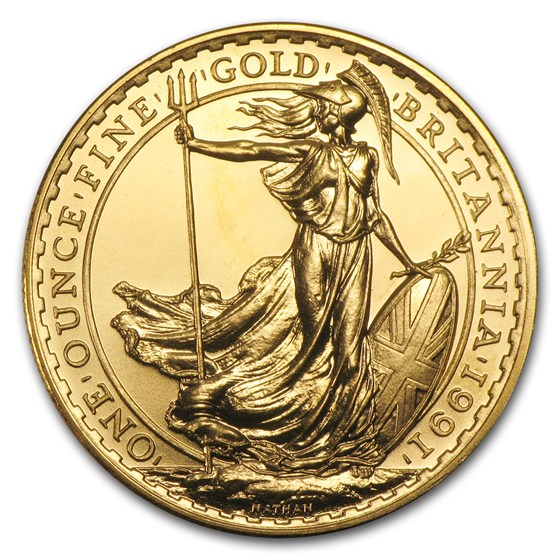 1991 Great Britain 1 oz Gold Britannia BU 1991 Great Britain 1 oz Gold Britannia BU