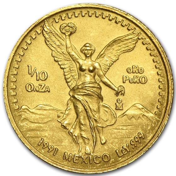 1991 Mexico 1/10 oz Gold Libertad BU