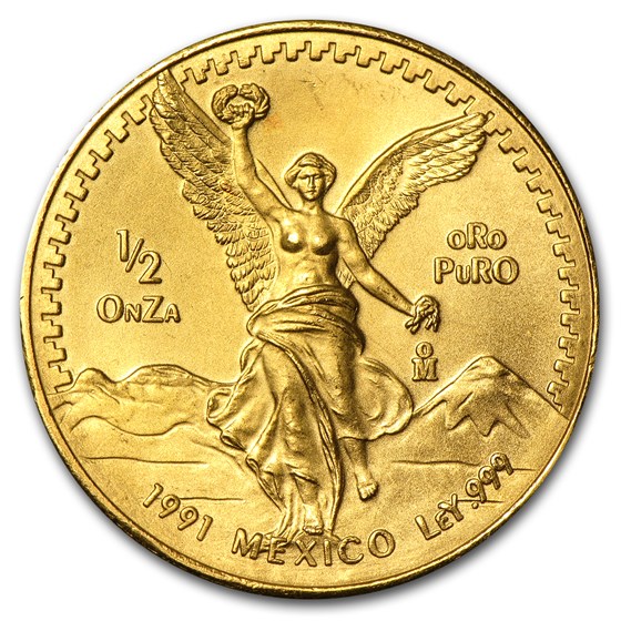 1991 Mexico 1/2 oz Gold Libertad BU