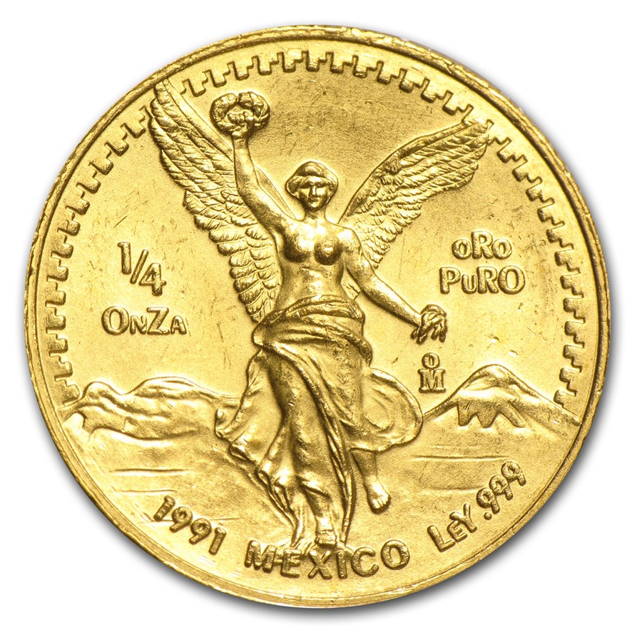 1991 Mexico 1/4 oz Gold Libertad BU