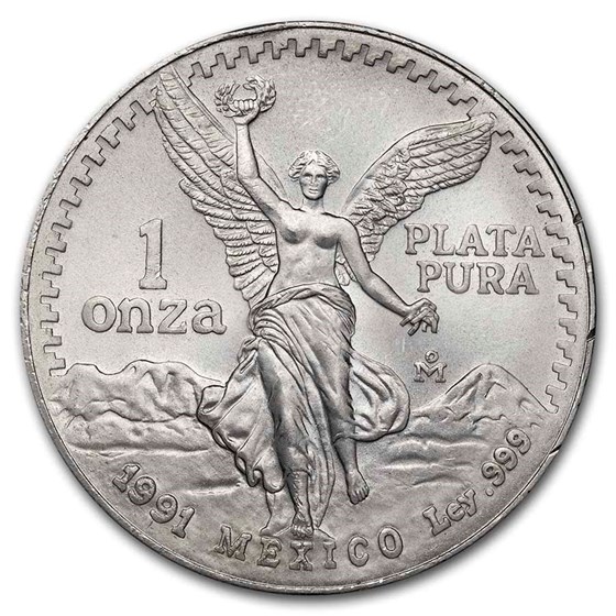 1991 Mexico 1 oz Silver Libertad BU (Abrasions) 1991 Mexico 1 oz Silver Libertad BU (Abrasions)
