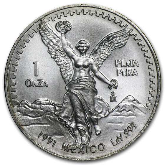 1991 Mexico 1 oz Silver Libertad BU (Type 2)