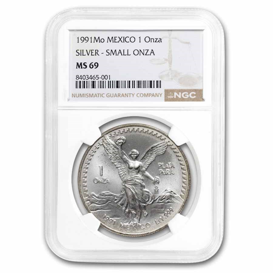 1991 Mexico 1 oz Silver Libertad Type 2 MS-69 NGC