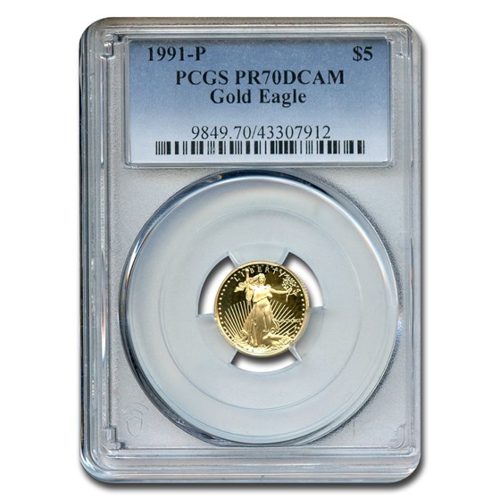 1991-P 1/10 oz Proof American Gold Eagle PR-70 DCAM PCGS 1991-P 1/10 oz Proof American Gold Eagle PR-70 DCAM PCGS