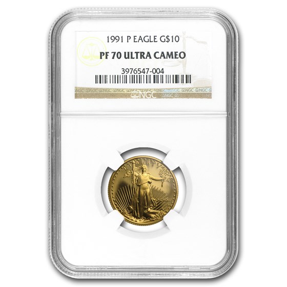 1991-P 1/4 oz Proof American Gold Eagle PF-70 UCAM NGC 1991-P 1/4 oz Proof American Gold Eagle PF-70 UCAM NGC