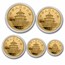 1991-P China 5-Coin Gold Panda Set