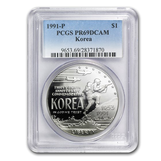 1991-P Korean War $1 Silver Commem PR-69 PCGS 1991-P Korean War $1 Silver Commem PR-69 PCGS
