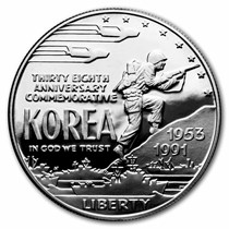 Buy 1991-P Korean War $1 Silver Commem Proof (w/Box & COA) | APMEX