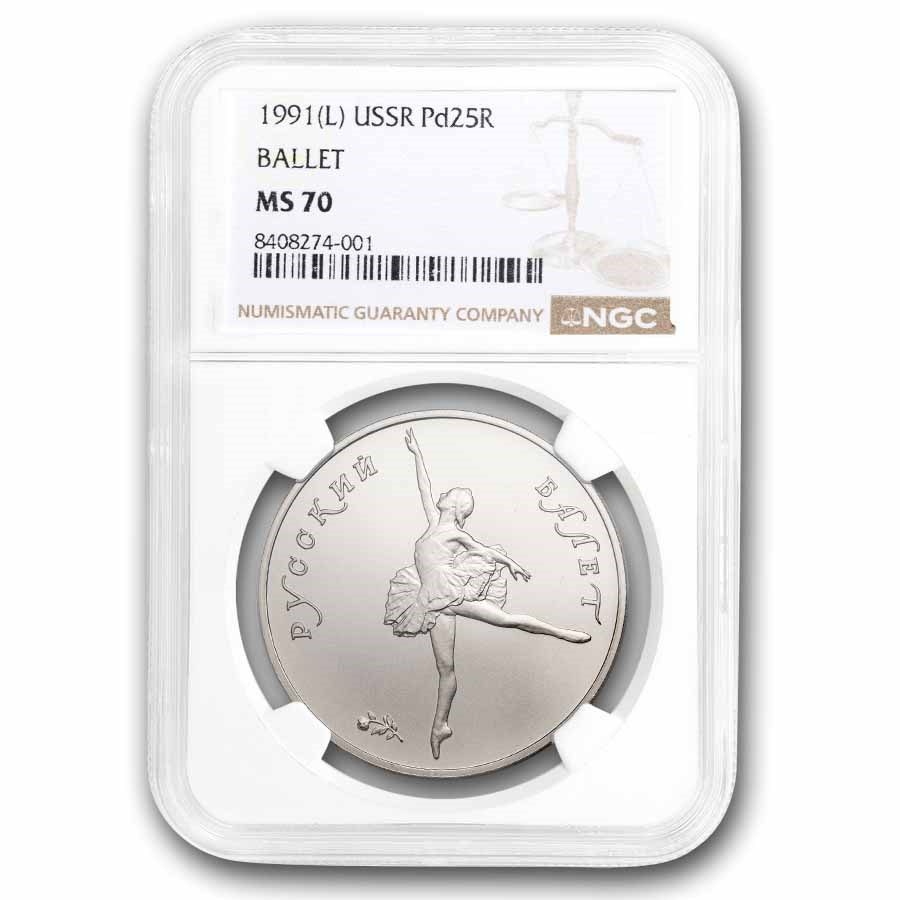 1991 Russia 1 oz Palladium Ballerina MS-70 NGC