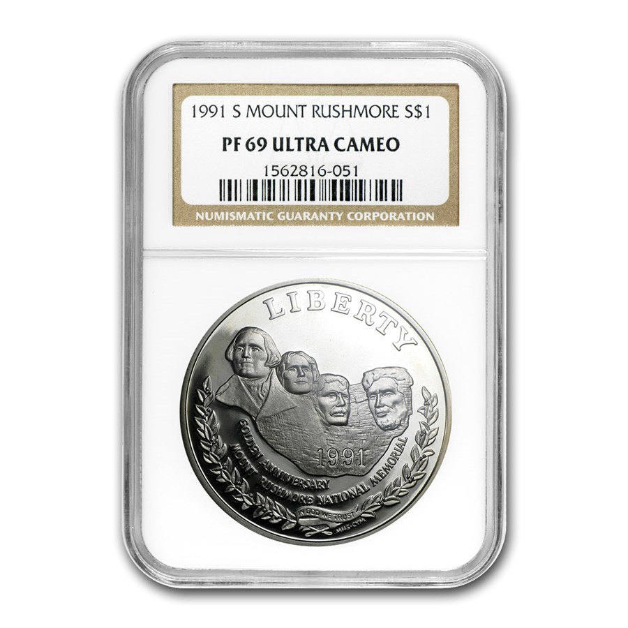 1991-S Mount Rushmore $1 Silver Commem PF-69 NGC