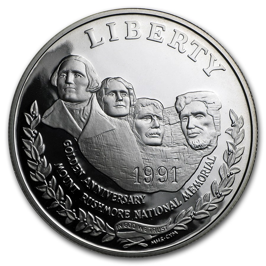 1991-S Mount Rushmore $1 Silver Commem Proof (Capsule only)