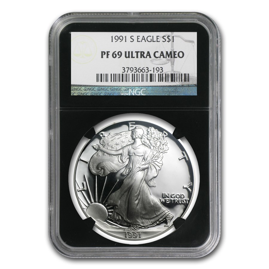 1991-S Proof American Silver Eagle PF-69 NGC (Retro Black Insert)