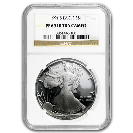 1991-S Proof American Silver Eagle PF-69 NGC 1991-S Proof American Silver Eagle PF-69 NGC