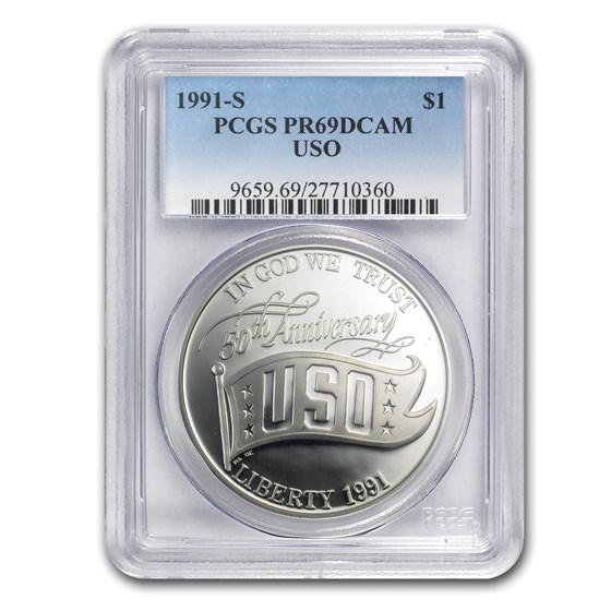 1991-S USO $1 Silver Commem PR-69 PCGS 1991-S USO $1 Silver Commem PR-69 PCGS