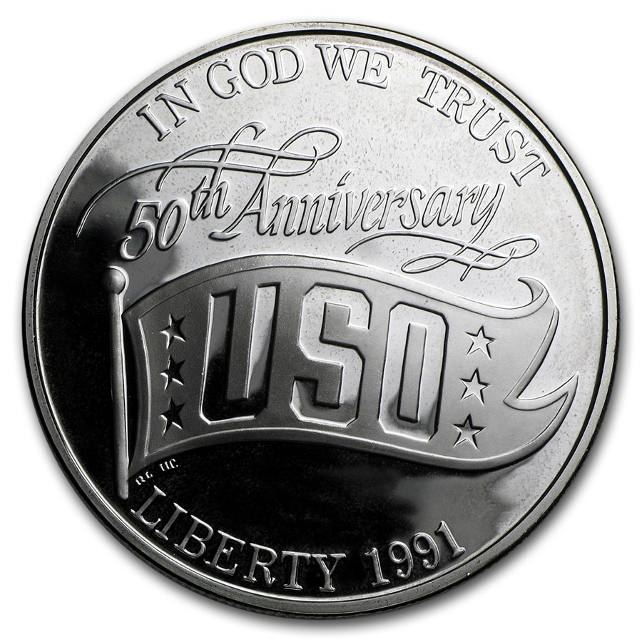 1991-S USO $1 Silver Commem Proof (w/Box & COA)