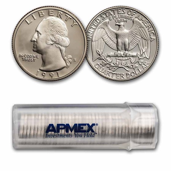 1991-S Washington Quarter 40-Coin Roll Proof 1991-S Washington Quarter 40-Coin Roll Proof