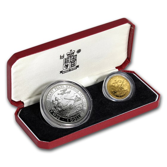 1991 Solomon Islands 2-Coin Battles of WWII Proof Set (w/Box) 1991 Solomon Islands 2-Coin Battles of WWII Proof Set (w/Box)