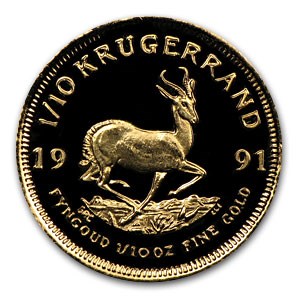 1991 South Africa 1/10 oz Proof Gold Krugerrand