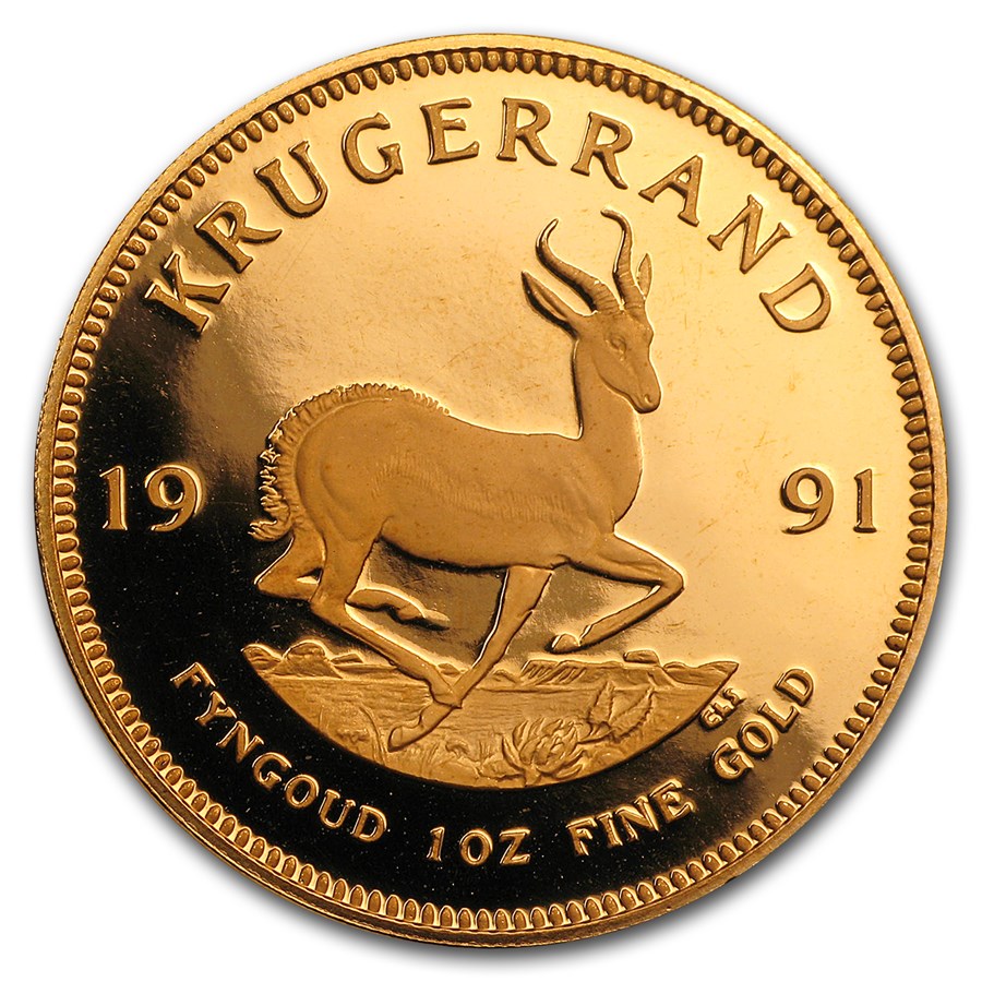 1991 South Africa 1 oz Proof Gold Krugerrand