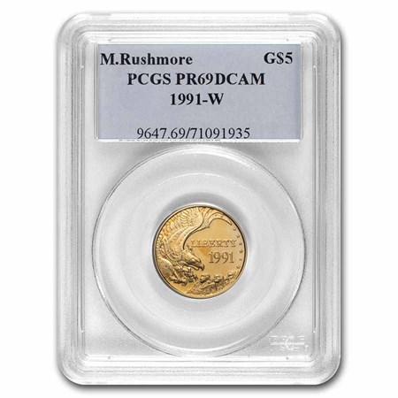 Buy 1991-W Gold $5 Commem Mount Rushmore PR-69 PCGS | APMEX