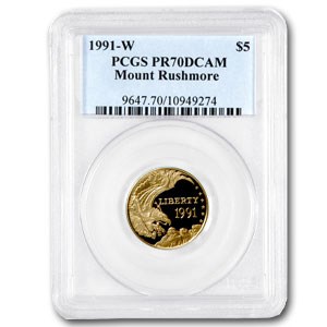 1991-W Gold $5 Commem Mount Rushmore PR-70 PCGS 1991-W Gold $5 Commem Mount Rushmore PR-70 PCGS