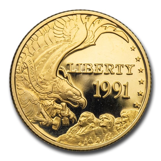 1991-W Gold $5 Commem Mount Rushmore Proof (Capsule Only) 1991-W Gold $5 Commem Mount Rushmore Proof (Capsule Only)
