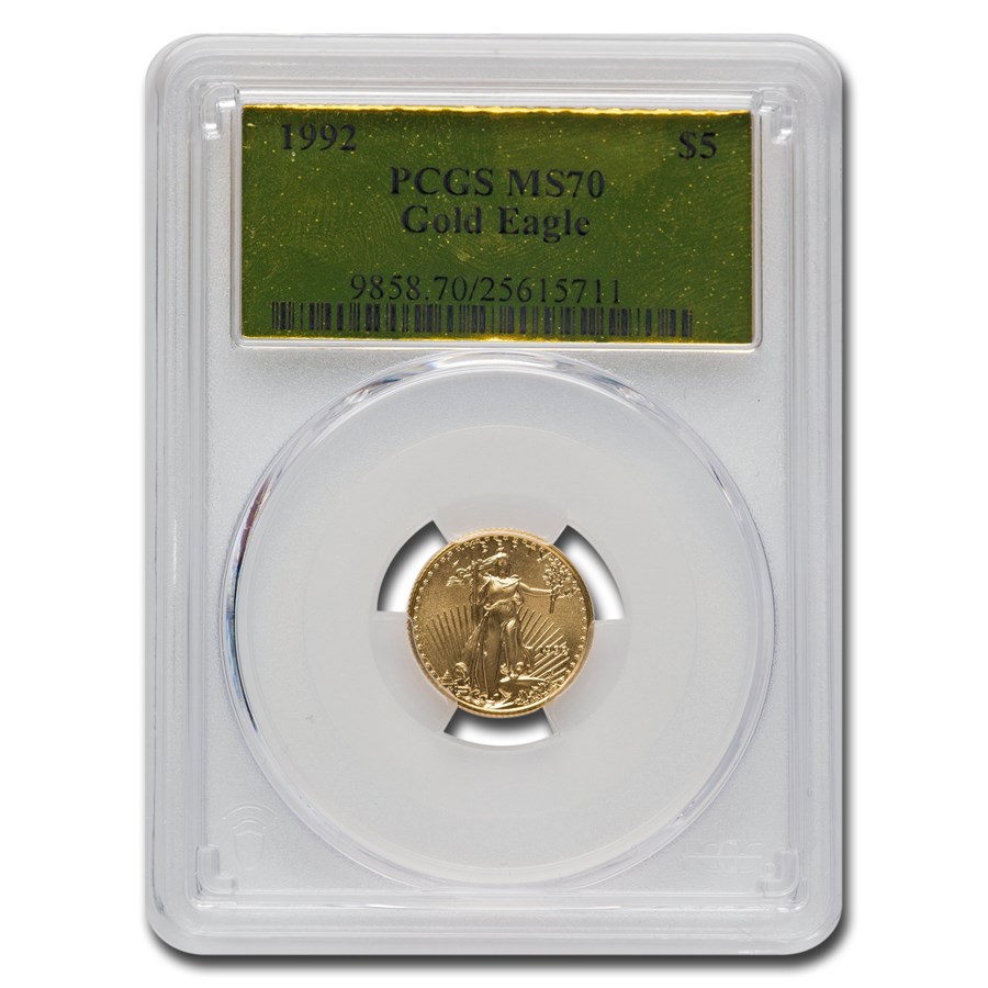 1992 1/10 oz American Gold Eagle MS-70 PCGS (Gold Label)