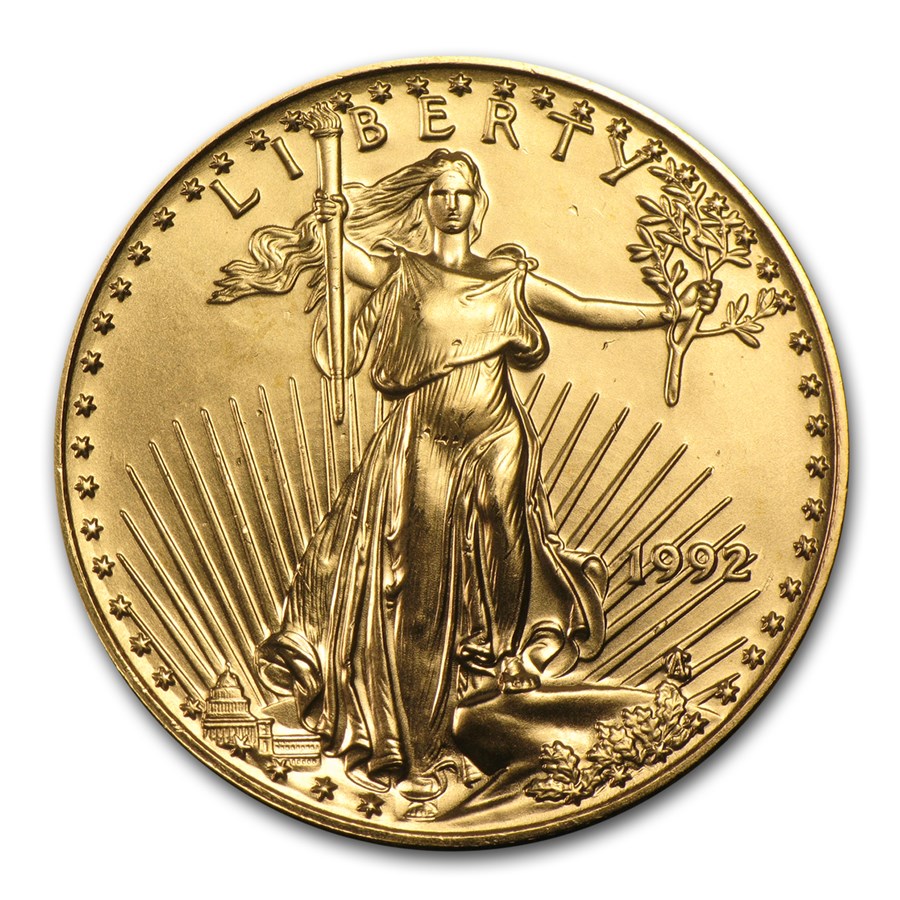 1992 1/2 oz American Gold Eagle BU