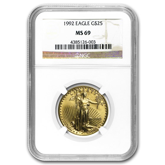 1992 1/2 oz American Gold Eagle MS-69 NGC 1992 1/2 oz American Gold Eagle MS-69 NGC