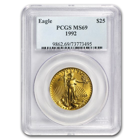1992 1/2 oz American Gold Eagle MS-69 PCGS 1992 1/2 oz American Gold Eagle MS-69 PCGS