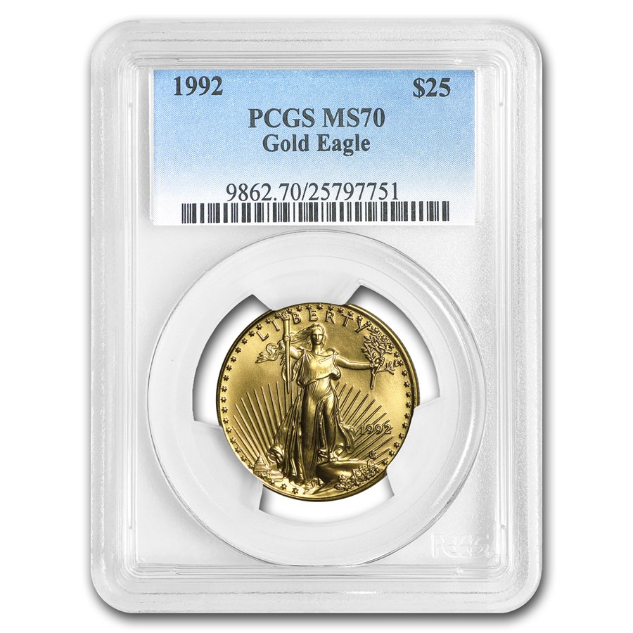 1992 1/2 oz American Gold Eagle MS-70 PCGS