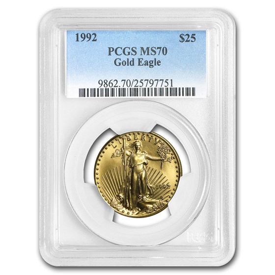 1992 1/2 oz American Gold Eagle MS-70 PCGS 1992 1/2 oz American Gold Eagle MS-70 PCGS