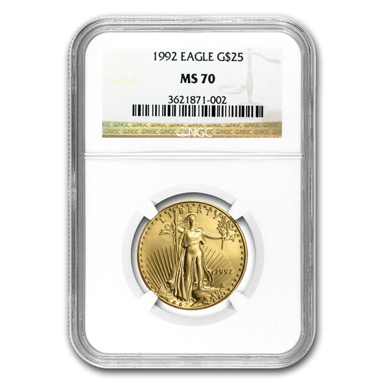 1992 1/2 oz Gold American Eagle MS-70 NGC 1992 1/2 oz Gold American Eagle MS-70 NGC