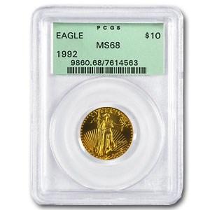 1992 1/4 oz Gold American Eagle MS-68 PCGS 1992 1/4 oz Gold American Eagle MS-68 PCGS